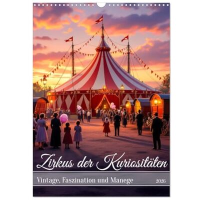 CALVENDO Zirkus der Kuriositäten Vintage, Faszination und Manege (Wandkalender 2026 DIN A3 hoch), Monatskalender: Ein nostalgischer Kalender mit kuriosen Zirkusszenen um 1900. ( Spass) CALVENDO Zirkus der Kuriositäten Vintage, Faszination und Manege (Wandkalender 2026 DIN A3 hoch), Monatskalender: Ein nostalgischer Kalender mit kuriosen Zirkusszenen um 1900. ( Spass)