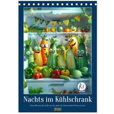 CALVENDO Nachts im Kühlschrank (Tischkalender 2026 DIN A5 hoch), Monatskalender CALVENDO Nachts im Kühlschrank (Tischkalender 2026 DIN A5 hoch), Monatskalender