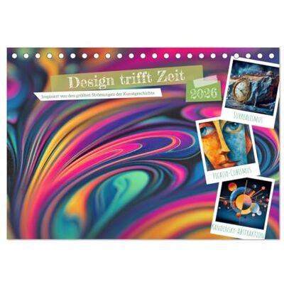 CALVENDO Design trifft Zeit (Tischkalender 2026 DIN A5 quer), Monatskalender: Tauche ein in die Welt der Kunst: Dieser Kalender vereint ikonische ... Impressionismus und Pop Art. ( Kunst) CALVENDO Design trifft Zeit (Tischkalender 2026 DIN A5 quer), Monatskalender: Tauche ein in die Welt der Kunst: Dieser Kalender vereint ikonische ... Impressionismus und Pop Art. ( Kunst)