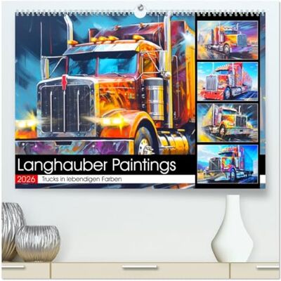 CALVENDO Langhauber Paintings. Trucks in lebendigen Farben (hochwertiger Premium Wandkalender 2026 DIN A2 quer), Kunstdruck in Hochglanz: Ein Kalender voller ... und kraftvoller Trucks ( Technologie) CALVENDO Langhauber Paintings. Trucks in lebendigen Farben (hochwertiger Premium Wandkalender 2026 DIN A2 quer), Kunstdruck in Hochglanz: Ein Kalender voller ... und kraftvoller Trucks ( Technologie)