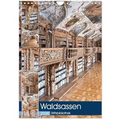 CALVENDO Waldsassen Stiftsbibliothek (Wandkalender 2026 DIN A4 hoch), Monatskalender: Die Zisterzienser-Abtei Waldsassen besitzt eine der ... in Süddeutschland. ( Orte) CALVENDO Waldsassen Stiftsbibliothek (Wandkalender 2026 DIN A4 hoch), Monatskalender: Die Zisterzienser-Abtei Waldsassen besitzt eine der ... in Süddeutschland. ( Orte)