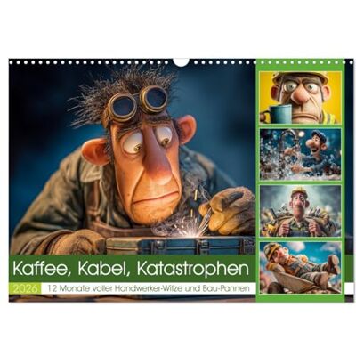 CALVENDO Kaffee, Kabel, Katastrophen (Wandkalender 2026 DIN A3 quer), Monatskalender: Dieser Handwerker-Humor-Kalender bringt mit witzigen Cartoons, ... oder in die Werkstatt. ( Spass) CALVENDO Kaffee, Kabel, Katastrophen (Wandkalender 2026 DIN A3 quer), Monatskalender: Dieser Handwerker-Humor-Kalender bringt mit witzigen Cartoons, ... oder in die Werkstatt. ( Spass)