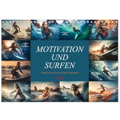 CALVENDO Motivation und Surfen (Wandkalender 2026 DIN A4 quer), Monatskalender: Ein wunderschöner farbenprächtiger Kalender mit einzigartigen Sinnsprüchen nicht nur für Surfer ( Sport) CALVENDO Motivation und Surfen (Wandkalender 2026 DIN A4 quer), Monatskalender: Ein wunderschöner farbenprächtiger Kalender mit einzigartigen Sinnsprüchen nicht nur für Surfer ( Sport)