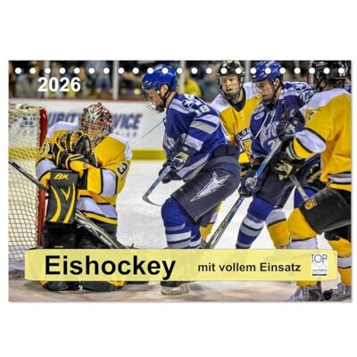 CALVENDO Mit vollem Einsatz Eishockey (Tischkalender 2026 DIN A5 quer), Monatskalender: Eishockey, Teamsport der Extra-Klasse beispiellose ... Härte und Schnelligkeit ( Sport) CALVENDO Mit vollem Einsatz Eishockey (Tischkalender 2026 DIN A5 quer), Monatskalender: Eishockey, Teamsport der Extra-Klasse beispiellose ... Härte und Schnelligkeit ( Sport)