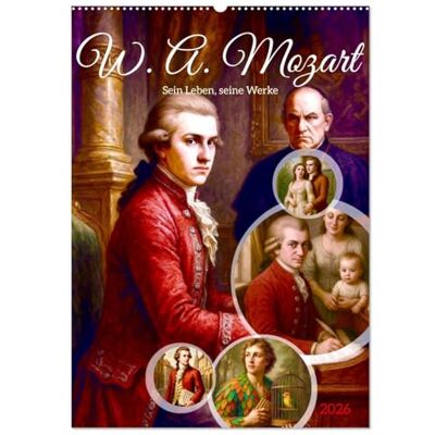CALVENDO Wolfgang Amadeus Mozart. Sein Leben, seine Werke (Wandkalender 2026 DIN A2 hoch), Monatskalender: Ein Kalender zwischen Biografie und Opernzauber ( Kunst) CALVENDO Wolfgang Amadeus Mozart. Sein Leben, seine Werke (Wandkalender 2026 DIN A2 hoch), Monatskalender: Ein Kalender zwischen Biografie und Opernzauber ( Kunst)
