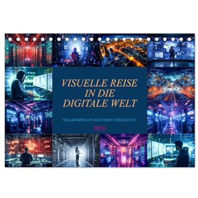 CALVENDO Visuelle Reise in die digitale Welt (Tischkalender 2026 DIN A5 quer), Monatskalender: Erkunden Sie die digitale Welt, eine visuelle Reise durch den Kalender der Zukunft ( Technologie) CALVENDO Visuelle Reise in die digitale Welt (Tischkalender 2026 DIN A5 quer), Monatskalender: Erkunden Sie die digitale Welt, eine visuelle Reise durch den Kalender der Zukunft ( Technologie)