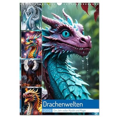 CALVENDO Drachenwelten – Ein Jahr voller Mystik und Magie (Wandkalender 2026 DIN A3 hoch), Monatskalender: Die faszinierenden Welten der Drachen in ... der Magie und Mystik vereint ( Kunst) CALVENDO Drachenwelten – Ein Jahr voller Mystik und Magie (Wandkalender 2026 DIN A3 hoch), Monatskalender: Die faszinierenden Welten der Drachen in ... der Magie und Mystik vereint ( Kunst)