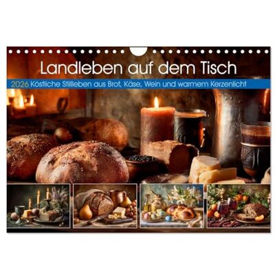 CALVENDO Landleben auf dem Tisch (Wandkalender 2026 DIN A4 quer), Monatskalender: Ein liebevoll gestalteter Kalender, der die Schönheit der ländlichen Küche feiert. ( Kunst) CALVENDO Landleben auf dem Tisch (Wandkalender 2026 DIN A4 quer), Monatskalender: Ein liebevoll gestalteter Kalender, der die Schönheit der ländlichen Küche feiert. ( Kunst)