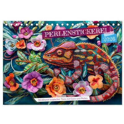 CALVENDO Perlenstickerei Stickkunst tropischer Tiere mit Garn und Perlen (Tischkalender 2026 DIN A5 quer), Monatskalender: Kreative Stickkunst: ... und glitzernden Perlen ( Kunst) CALVENDO Perlenstickerei Stickkunst tropischer Tiere mit Garn und Perlen (Tischkalender 2026 DIN A5 quer), Monatskalender: Kreative Stickkunst: ... und glitzernden Perlen ( Kunst)