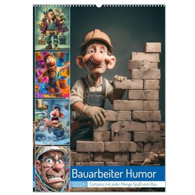 CALVENDO Bauarbeiter Humor (Wandkalender 2026 DIN A2 hoch), Monatskalender: Ein Kalender voller witziger Cartoons, frecher Sprüche und typischer ... alle, die gute Laune lieben. ( Spass) CALVENDO Bauarbeiter Humor (Wandkalender 2026 DIN A2 hoch), Monatskalender: Ein Kalender voller witziger Cartoons, frecher Sprüche und typischer ... alle, die gute Laune lieben. ( Spass)