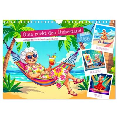 CALVENDO Oma rockt den Ruhestand Lustiger Frauenkalender mit Humor (Wandkalender 2026 DIN A4 quer), Monatskalender: Humorvoller Kalender für Frauen ... rund um das Rentnerleben ( Menschen) CALVENDO Oma rockt den Ruhestand Lustiger Frauenkalender mit Humor (Wandkalender 2026 DIN A4 quer), Monatskalender: Humorvoller Kalender für Frauen ... rund um das Rentnerleben ( Menschen)