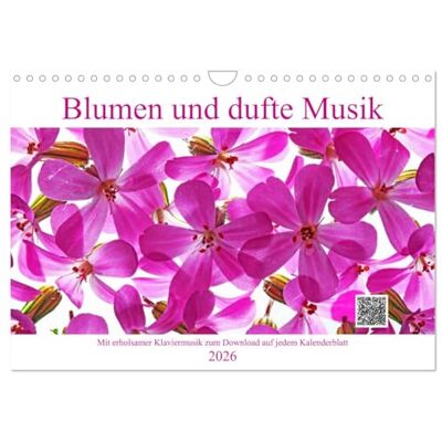 CALVENDO Blumen und dufte Musik (Wandkalender 2026 DIN A4 quer), Monatskalender: Mit erholsamer Klaviermusik zum Download auf jedem Kalenderblatt ( Natur) CALVENDO Blumen und dufte Musik (Wandkalender 2026 DIN A4 quer), Monatskalender: Mit erholsamer Klaviermusik zum Download auf jedem Kalenderblatt ( Natur)