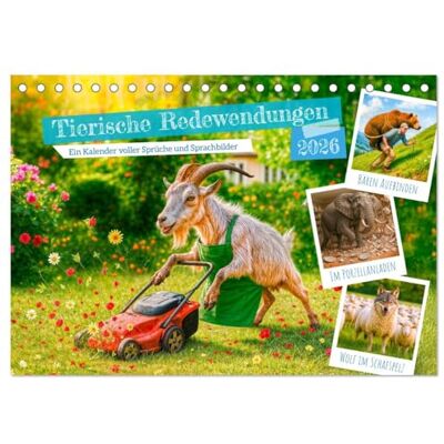 CALVENDO Tierische Redewendungen Ein Kalender voller Sprüche und Sprachbilder (Tischkalender 2026 DIN A5 quer), Monatskalender: Kalender für ... und Tierfreunde mit Humor ( Spass) CALVENDO Tierische Redewendungen Ein Kalender voller Sprüche und Sprachbilder (Tischkalender 2026 DIN A5 quer), Monatskalender: Kalender für ... und Tierfreunde mit Humor ( Spass)