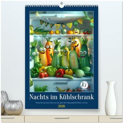 CALVENDO Nachts im Kühlschrank (hochwertiger Premium Wandkalender 2026 DIN A2 hoch), Kunstdruck in Hochglanz: Entdecke die geheime Party der Lebensmittel ( Spass) CALVENDO Nachts im Kühlschrank (hochwertiger Premium Wandkalender 2026 DIN A2 hoch), Kunstdruck in Hochglanz: Entdecke die geheime Party der Lebensmittel ( Spass)
