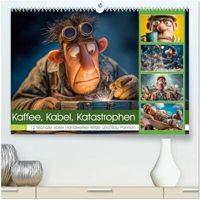 CALVENDO Kaffee, Kabel, Katastrophen (hochwertiger Premium Wandkalender 2026 DIN A2 quer), Kunstdruck in Hochglanz: Dieser Handwerker-Humor-Kalender bringt mit ... oder in die Werkstatt. ( Spass) CALVENDO Kaffee, Kabel, Katastrophen (hochwertiger Premium Wandkalender 2026 DIN A2 quer), Kunstdruck in Hochglanz: Dieser Handwerker-Humor-Kalender bringt mit ... oder in die Werkstatt. ( Spass)