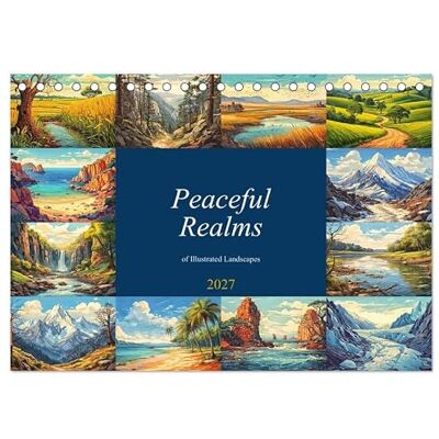 CALVENDO Peaceful Realms of Illustrated Landscapes (Desk Calendar 2027 DIN A5 landscape), 12 Month DeskCalendar CALVENDO Peaceful Realms of Illustrated Landscapes (Desk Calendar 2027 DIN A5 landscape), 12 Month DeskCalendar