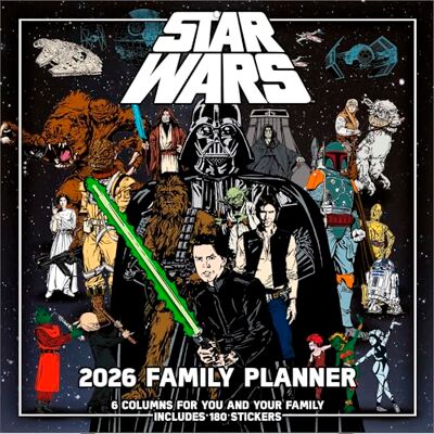Pyramid STAR WARS 2026 – Familienplaner 30×30 cm (aufgeklappt 30×60 cm) mit 12 Motiven, Wandkalender für Familien & Star-Wars-Fans Pyramid STAR WARS 2026 – Familienplaner 30×30 cm (aufgeklappt 30×60 cm) mit 12 Motiven, Wandkalender für Familien & Star-Wars-Fans