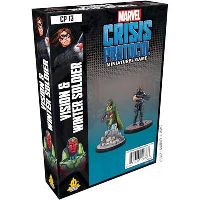 Asmodee Atomic Mass Games , Marvel Crisis Protocol: Character Pack: Vision and Winter Soldier, Miniatures Game, Ages 10+, 2+ Players, 45 Minutes Playing Time Asmodee Atomic Mass Games , Marvel Crisis Protocol: Character Pack: Vision and Winter Soldier, Miniatures Game, Ages 10+, 2+ Players, 45 Minutes Playing Time