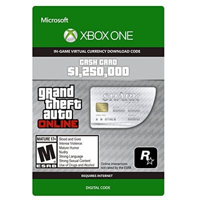 Grand Theft Auto Online GTA V Great White Shark Cash Card 1,250,000 GTA-Dollars Xbox One Download Code Grand Theft Auto Online GTA V Great White Shark Cash Card 1,250,000 GTA-Dollars Xbox One Download Code