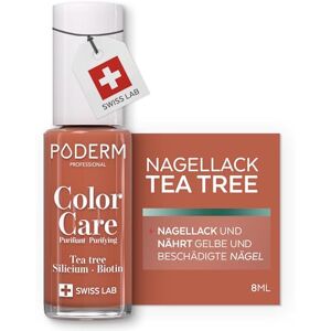 PODERM TEEBAUM-NAGELLACK COLOR CARE verbessert das Aussehen für die gelbe oder brüchige- 2 IN 1 PFLEGE Hergestellt in der Schweiz PODERM TEEBAUM-NAGELLACK COLOR CARE verbessert das Aussehen für die gelbe oder brüchige- 2 IN 1 PFLEGE Hergestellt in der Schweiz