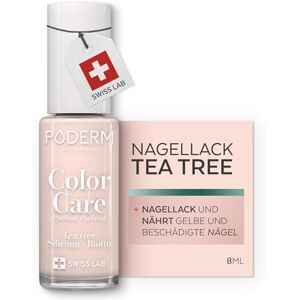 PODERM TEEBAUM-NAGELLACK COLOR CARE Zartrosa verbessert das Aussehen für die gelbe oder brüchige Nägel 2 IN 1 PFLEGE Hergestellt in der Schweiz PODERM TEEBAUM-NAGELLACK COLOR CARE Zartrosa verbessert das Aussehen für die gelbe oder brüchige Nägel 2 IN 1 PFLEGE Hergestellt in der Schweiz