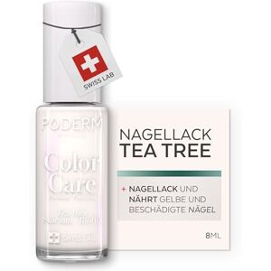 PODERM TEEBAUM-NAGELLACK COLOR CARE verbessert das Aussehen für die gelbe oder brüchige 2 IN 1 PFLEGE Hergestellt in der Schweiz PODERM TEEBAUM-NAGELLACK COLOR CARE verbessert das Aussehen für die gelbe oder brüchige 2 IN 1 PFLEGE Hergestellt in der Schweiz