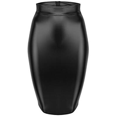 Noir Handmade Damen Rock aus Powerwetlook S Noir Handmade Damen Rock aus Powerwetlook S