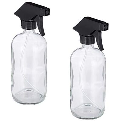 Relaxdays Sprühflasche Glas, 4er Set, Set, 2x 500ml, transparent Nebel u. Strahl, Haarpflege, Reinigung, Zerstäuber Relaxdays Sprühflasche Glas, 4er Set, Set, 2x 500ml, transparent Nebel u. Strahl, Haarpflege, Reinigung, Zerstäuber