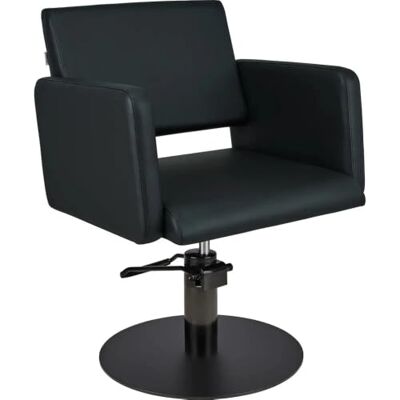 Ayala Friseurstuhl LEA hydraulisch drehbar, Tellerfuß Schwarz, Bedienstuhl Hub 13 cm mit Arretierung, Tragkraft 200 kg, vollständig gepolstert, dichter Schaumstoff, 59 × 62 × 47 cm Ayala Friseurstuhl LEA hydraulisch drehbar, Tellerfuß Schwarz, Bedienstuhl Hub 13 cm mit Arretierung, Tragkraft 200 kg, vollständig gepolstert, dichter Schaumstoff, 59 × 62 × 47 cm