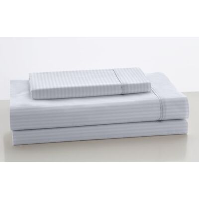 AlexandreHouse Juego de sábanas satén efecto listado color blanco Cama de 90 (3 piezas) 100% algodón 300 hilos. Gramage: 118 AlexandreHouse Juego de sábanas satén efecto listado color blanco Cama de 90 (3 piezas) 100% algodón 300 hilos. Gramage: 118