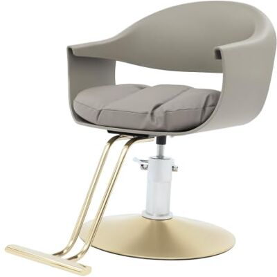 YUYUZI Friseurstuhl 360° drehbar höhenverstellbar 200kg für Salon Harz, Kohlenstoffstahl, PU, Schwamm, 360° drehbar, 200kg, 80-90cm, Grau Gold, für Friseur, Barbier, Kosmetik, Spa YUYUZI Friseurstuhl 360° drehbar höhenverstellbar 200kg für Salon Harz, Kohlenstoffstahl, PU, Schwamm, 360° drehbar, 200kg, 80-90cm, Grau Gold, für Friseur, Barbier, Kosmetik, Spa