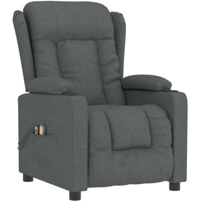 vidaXL Massagesessel Elektrisch Dunkelgrau Stoff vidaXL Massagesessel Elektrisch Dunkelgrau Stoff