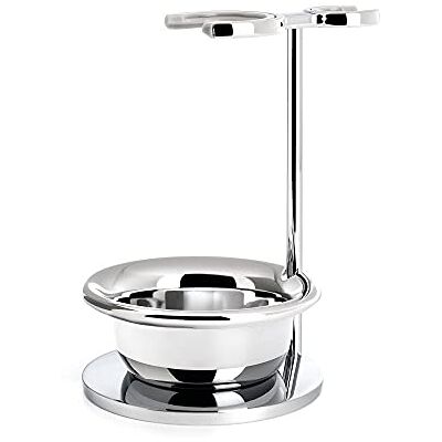 MÜHLE Rasiererset Ständer mit Schale Halter für Rasierer und Pinsel der Vivo und Rytmo-Serie verchromtes Metall MÜHLE Rasiererset Ständer mit Schale Halter für Rasierer und Pinsel der Vivo und Rytmo-Serie verchromtes Metall