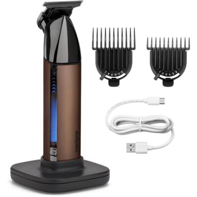 BaByliss Super-X Metall Stoppel & Barttrimmer, Bronze Professionelles Grooming-Tool mit Skeleton-T-Klinge aus Titan Metall, 0,2-12 mm, Li-Ion, kabellos, wasserdicht, T997E BaByliss Super-X Metall Stoppel & Barttrimmer, Bronze Professionelles Grooming-Tool mit Skeleton-T-Klinge aus Titan Metall, 0,2-12 mm, Li-Ion, kabellos, wasserdicht, T997E