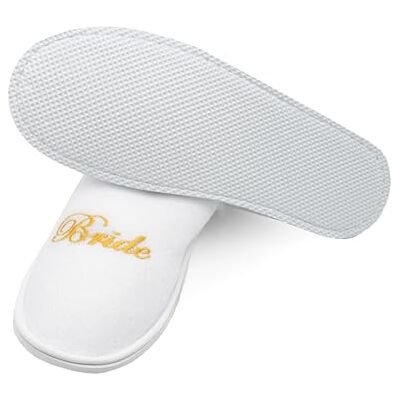 ZOLLNER Einwegslipper Gästehausschuh Frottierslipper für Reise, Sauna rutschhemmende Sohle geschlossene Spitze mit Einstickung JGA Einheitsgröße Hotelqualität, 589 ZOLLNER Einwegslipper Gästehausschuh Frottierslipper für Reise, Sauna rutschhemmende Sohle geschlossene Spitze mit Einstickung JGA Einheitsgröße Hotelqualität, 589