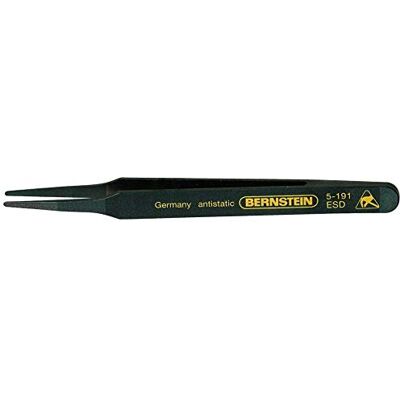 Bernstein Tools for Electronics Bernstein Werkzeug Kunststoff-Pinzette gerade-abgerundete Spitzen, leitfähig, 120 mm, 5-191 Bernstein Tools for Electronics Bernstein Werkzeug Kunststoff-Pinzette gerade-abgerundete Spitzen, leitfähig, 120 mm, 5-191