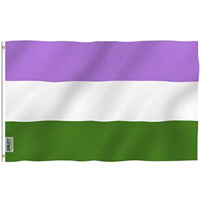 Anley Fly Breeze 3x5 Fuß Genderqueer Flagge Lebendige Farbe und Fade Proof Leinwand Kopf und doppelt genäht LGBT Genderqueer Pride Flags Polyester mit Messing Ösen 3 X 5 Ft Anley Fly Breeze 3x5 Fuß Genderqueer Flagge Lebendige Farbe und Fade Proof Leinwand Kopf und doppelt genäht LGBT Genderqueer Pride Flags Polyester mit Messing Ösen 3 X 5 Ft