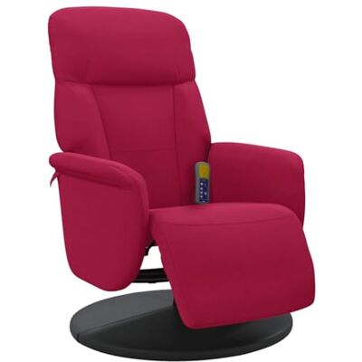 vidaXL Massagesessel mit Fußteil Weinrot Samt vidaXL Massagesessel mit Fußteil Weinrot Samt