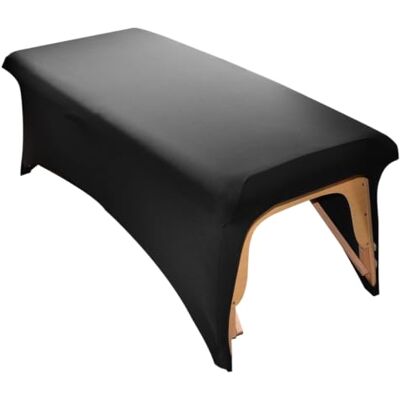 Hbbgdiy Weicher, dehnbarer Wimpernbettbezug aus Polyester, rutschfeste Massagetisch-Schutzauflage für Wimpernverlängerung, Spa, Massage, Schönheitssalon, Schwarz Hbbgdiy Weicher, dehnbarer Wimpernbettbezug aus Polyester, rutschfeste Massagetisch-Schutzauflage für Wimpernverlängerung, Spa, Massage, Schönheitssalon, Schwarz