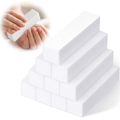 Muexoee 10 x Nagelpolierblöcke, wiederverwendbare Nagelpolierblöcke, 2,5 x 2,5 x 9,5 cm, mattierte Oberfläche auf vier Seiten, Nagelwerkzeuge, geeignet für Nagelstudios, Heimwerker und Schönheitssalons (weiß) Muexoee 10 x Nagelpolierblöcke, wiederverwendbare Nagelpolierblöcke, 2,5 x 2,5 x 9,5 cm, mattierte Oberfläche auf vier Seiten, Nagelwerkzeuge, geeignet für Nagelstudios, Heimwerker und Schönheitssalons (weiß)