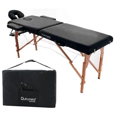 Quirumed Klappbarer, einfacher Massagetisch aus Holz, Farbe Schwarz, 194 x 70 cm, Massagetisch, Physiotherapie-Massage, Kunstleder, beweglicher Kopf, höhenverstellbar, 2 Körper, bis zu 1 Quirumed Klappbarer, einfacher Massagetisch aus Holz, Farbe Schwarz, 194 x 70 cm, Massagetisch, Physiotherapie-Massage, Kunstleder, beweglicher Kopf, höhenverstellbar, 2 Körper, bis zu 1