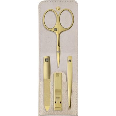 ZWILLING Maniküre-Set 4-teilig im kompakten Echtleder-Etui, Beige, Premium Kompakt-Nagelknipser, Saphir-Nagelfeile, Nagelhautschere und schräge Pinzette, für Maniküre unterwegs und auf Reisen ZWILLING Maniküre-Set 4-teilig im kompakten Echtleder-Etui, Beige, Premium Kompakt-Nagelknipser, Saphir-Nagelfeile, Nagelhautschere und schräge Pinzette, für Maniküre unterwegs und auf Reisen