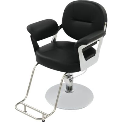 YUYUZI Friseurstuhl mit Fußpedal 200kg höhenverstellbar für Salon & Barbier Eisen, PU, Schwamm, Fußpedal, 200kg, 82-92cm, Schwarz/Silber, für Friseur, Barbier, Kosmetik, Spa, Salon YUYUZI Friseurstuhl mit Fußpedal 200kg höhenverstellbar für Salon & Barbier Eisen, PU, Schwamm, Fußpedal, 200kg, 82-92cm, Schwarz/Silber, für Friseur, Barbier, Kosmetik, Spa, Salon
