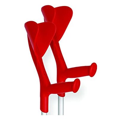 GIMA Herdegen Evolution Aluminium Krücken, höhenverstellbar 10 alle 20 mm, Armstütze, ergonomischer Griff, Farbe Rot/Grau, 1 Paar GIMA Herdegen Evolution Aluminium Krücken, höhenverstellbar 10 alle 20 mm, Armstütze, ergonomischer Griff, Farbe Rot/Grau, 1 Paar