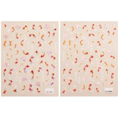 BIFHIG 2 Koi-Fisch-Nagelaufkleber, Dreidimensional Geprägte 3D-Nagelaufkleber, Selbstklebende Nagelaufkleber, Nageldekorationsbedarf, Glücksnagelaufkleber (2 Typen). BIFHIG 2 Koi-Fisch-Nagelaufkleber, Dreidimensional Geprägte 3D-Nagelaufkleber, Selbstklebende Nagelaufkleber, Nageldekorationsbedarf, Glücksnagelaufkleber (2 Typen).