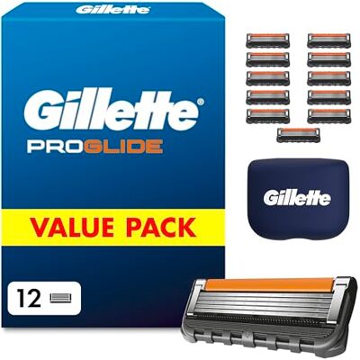 Gillette Proglide Rasierklingen Herren, 12 Original Ersatzklingen, Schwarz Nassrasierer, 2X Gleitstreifen vor Und Nach Den Klingen für Unglaubliche Gründlichkeit Und Komfort — Inkl. Reiseschutzkappe Gillette Proglide Rasierklingen Herren, 12 Original Ersatzklingen, Schwarz Nassrasierer, 2X Gleitstreifen vor Und Nach Den Klingen für Unglaubliche Gründlichkeit Und Komfort — Inkl. Reiseschutzkappe