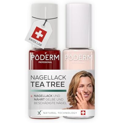 PODERM TEEBAUM-NAGELLACK COLOR CARE Allurarot + Zartrosa PODERM TEEBAUM-NAGELLACK COLOR CARE Allurarot + Zartrosa