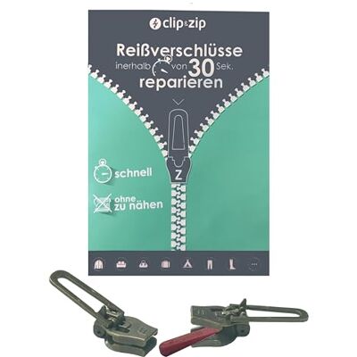 Clip&Zip Reparatur Schieber Nylon Zipper (Messing, 5) Clip&Zip Reparatur Schieber Nylon Zipper (Messing, 5)