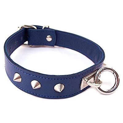 Rouge Garments O-Ring Nietenhalsband, Einheitsgröße, Blau Rouge Garments O-Ring Nietenhalsband, Einheitsgröße, Blau
