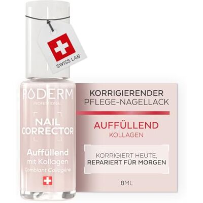 PODERM Nagellack Pflege Corrector & Perfector – Kollagen Glättet, Kaschiert & Füllt Nagelrillen mit Natürlichem Gel Finish – 8 ml Gleichmäßige Nägel Entwickelt von einem Podologen in der Schweiz PODERM Nagellack Pflege Corrector & Perfector – Kollagen Glättet, Kaschiert & Füllt Nagelrillen mit Natürlichem Gel Finish – 8 ml Gleichmäßige Nägel Entwickelt von einem Podologen in der Schweiz